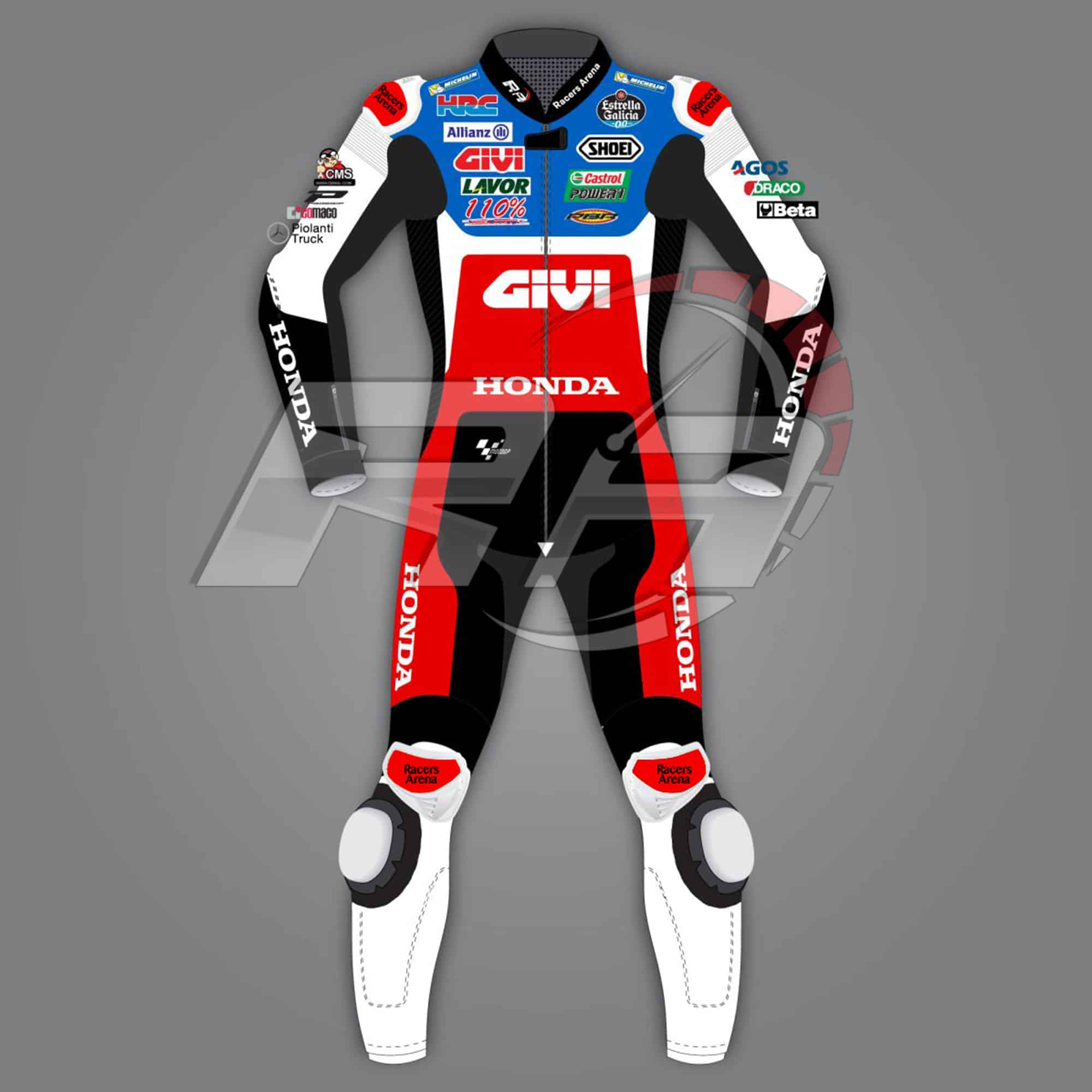 Alex Marquez Honda Givi MotoGP 2022 Motorcycle Racing Suit Front