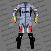 Alex Marquez MotoGP 2025 Gresini Ducati Motorcycle Leather Race Suit Front