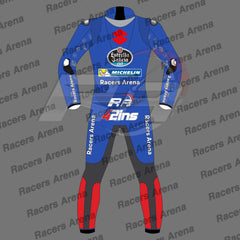 Alex Rins Team Suzuki MotoGP 2022 Motorcycle Leather Race Suit Back