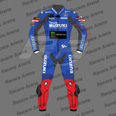 Alex Rins Team Suzuki MotoGP 2022 Motorcycle Leather Race Suit Front