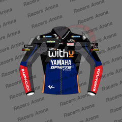 Andrea Dovizioso Yamaha WithU MotoGP 2022 Motorcycle Leather Race Jacket Front