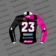 Black Enea Bastianini Winter Test 2024 Motorcycle Leather Race Jacket Back