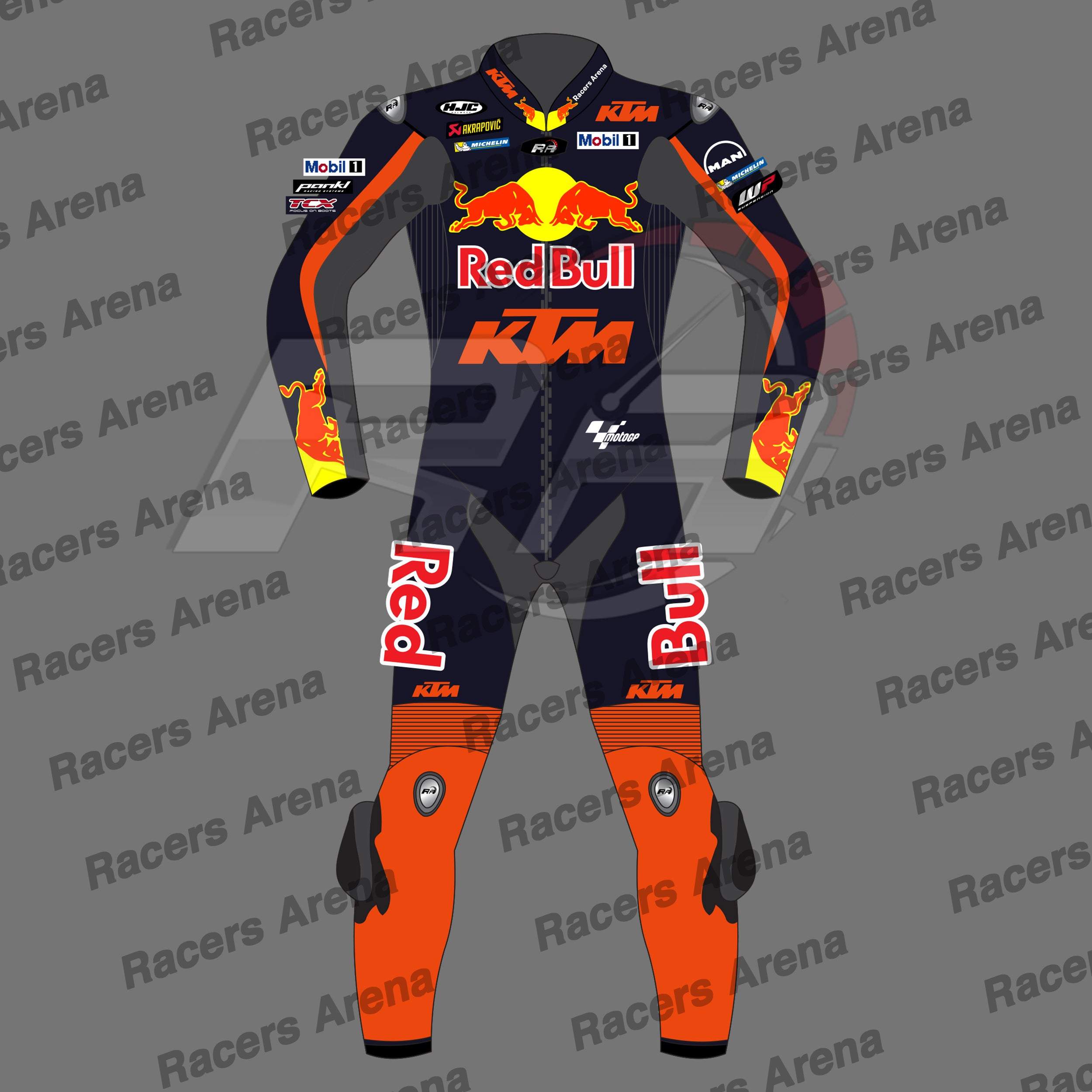 Brad Binder Red Bull KTM MotoGP 2023 Motorcycle Leather Race Suit Front