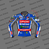Francesco Bagnaia Blue Ducati 2024 Motorcycle Leather Race Jacket Front