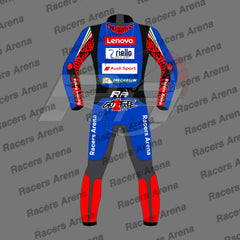 Francesco Bagnaia Blue Ducati 2024 Motorcycle Leathers Racing Suit Back