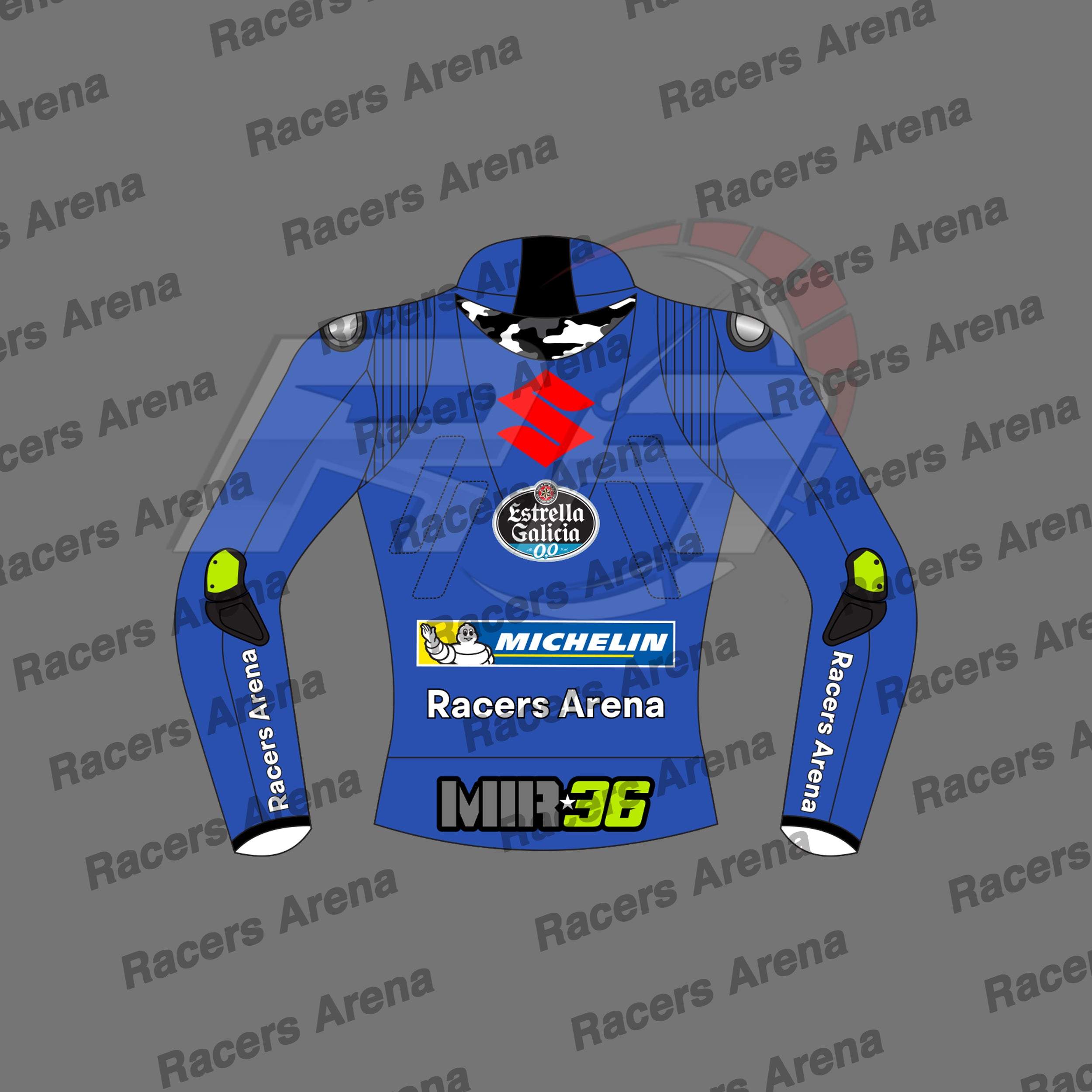 Joan Mir Team Suzuki MotoGP 2022 Motorbike Leather Race Jacket Back Joan Mir Team Suzuki MotoGP 2022 Motorbike Leather Race Jacket Back