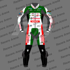 Johann Zarco 2025 Honda Castrol Motorbike Race Leather Suit Front