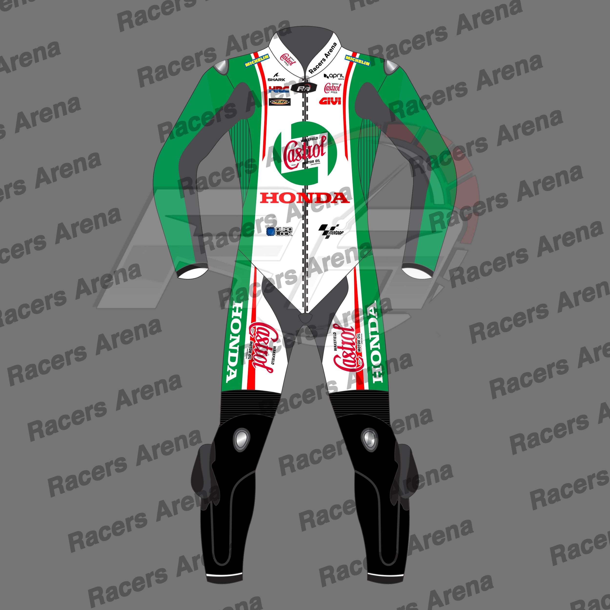 Johann Zarco Castrol Honda British GP 2024 Race Leather Suit Front