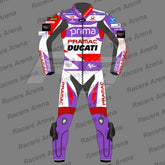 Johann Zarco Ducati Pramac MotoGP 2023 Motorcycle Leather Racing Suit Front