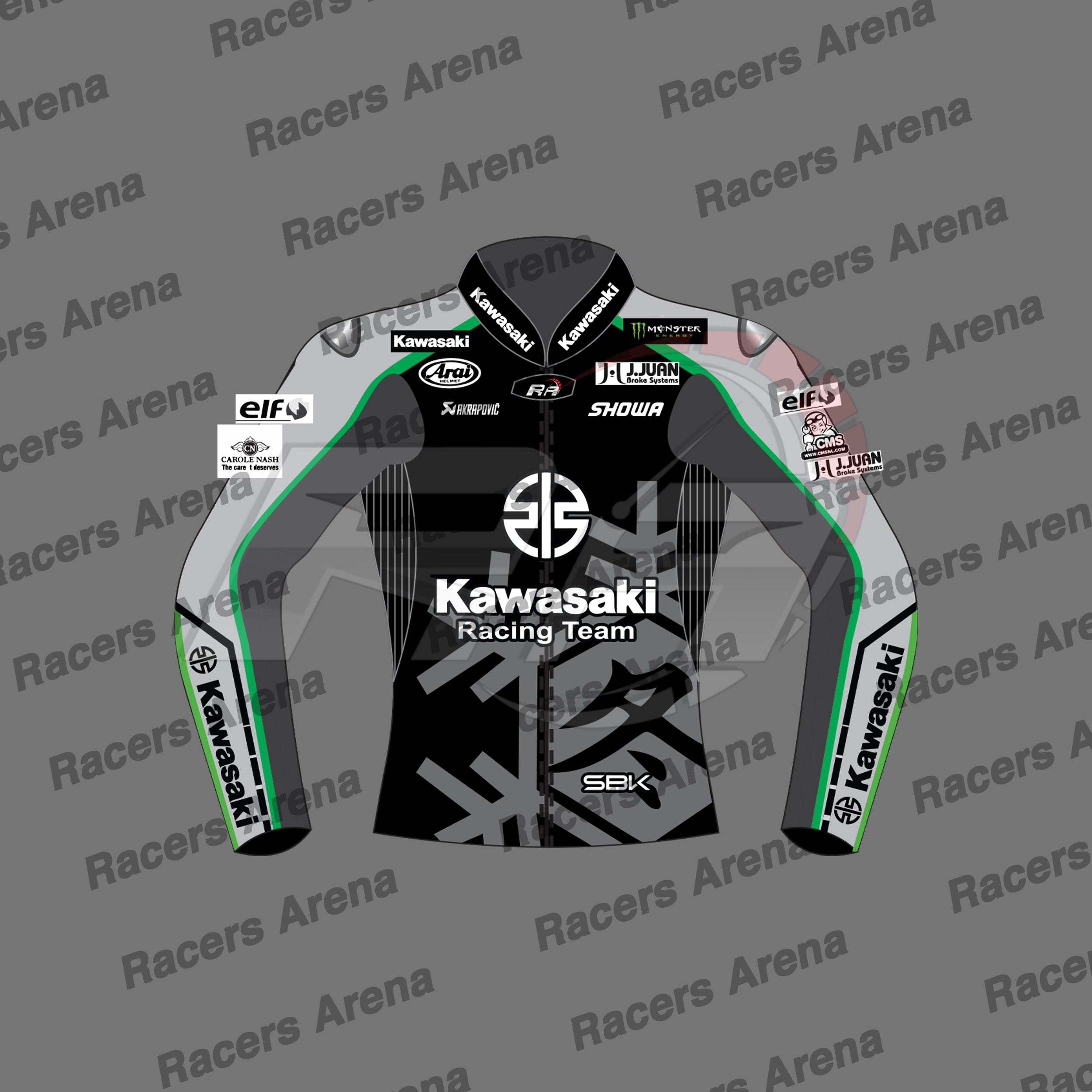 Jonathan Rea Kawasaki Winter Test 2023 Motorcycle Leather Race Jacket Front