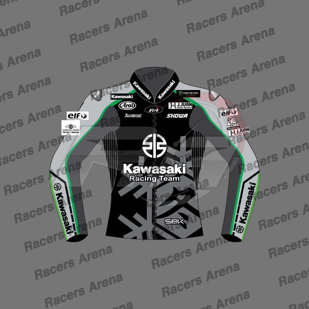Jonathan Rea Kawasaki Winter Test 2023 Motorcycle Leather Race Jacket Front