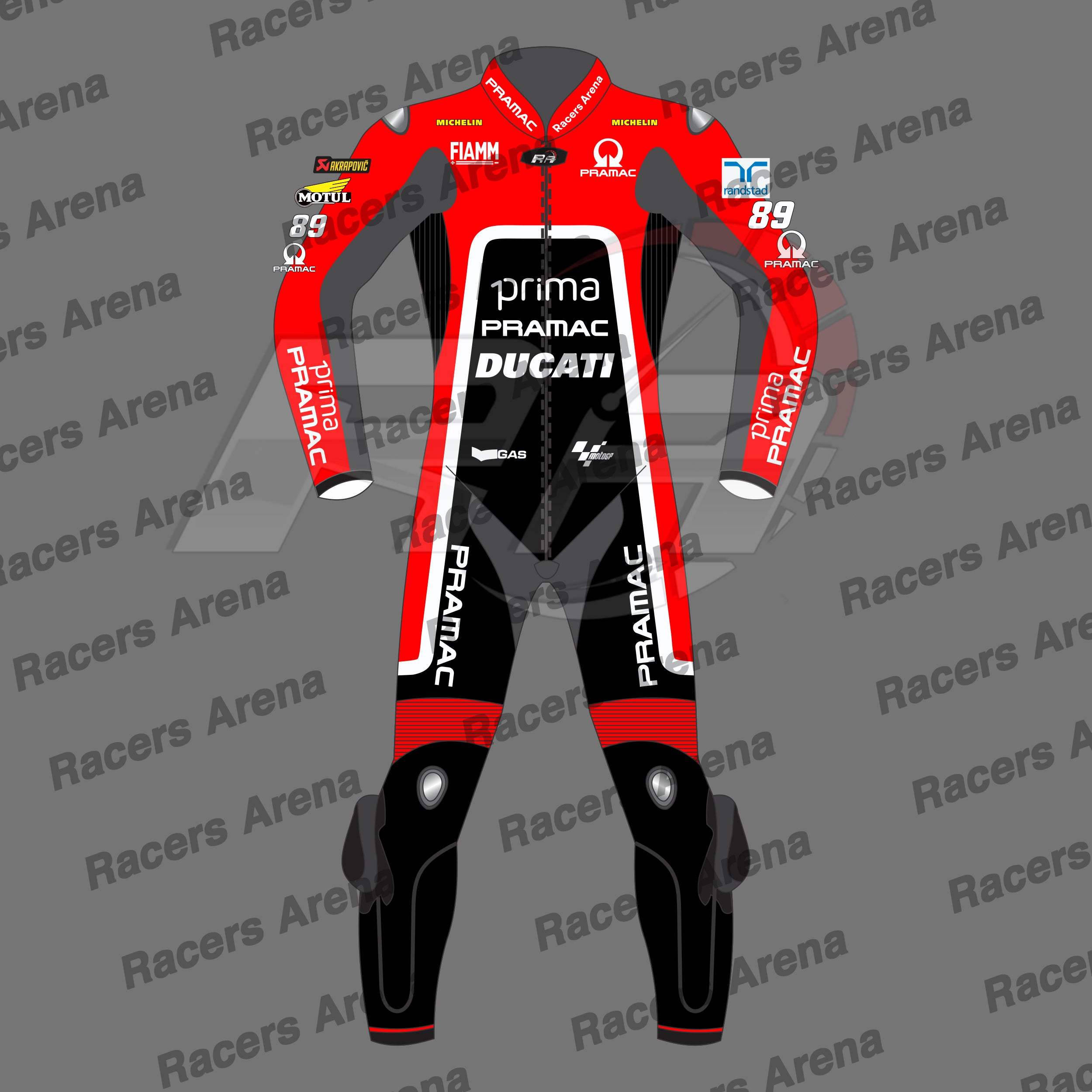 Jorge Martin Ducati British GP 2024 Motorbike Leather Racing Suit Front