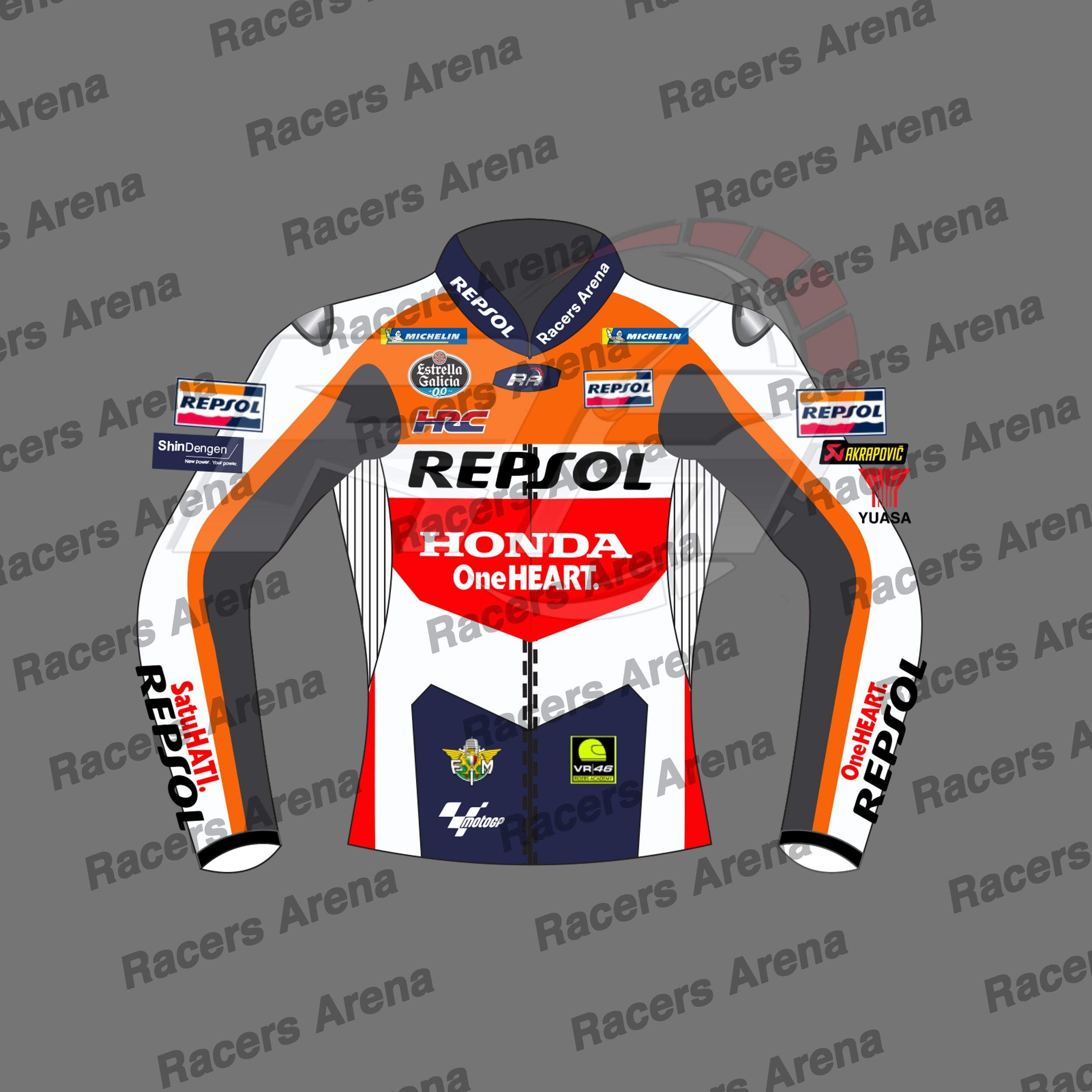 Luca Marini Honda Repsol MotoGP 2024 Motorbike Leather Race Jacket