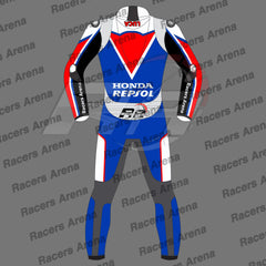 Luca Mrini Honda Repsol British GP 2024 Motorcycle Leather Race Suit Back