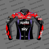 Maverick Vinales Aprilia 2024 MOTOGP Motorcycle Leather Race Jacket Front