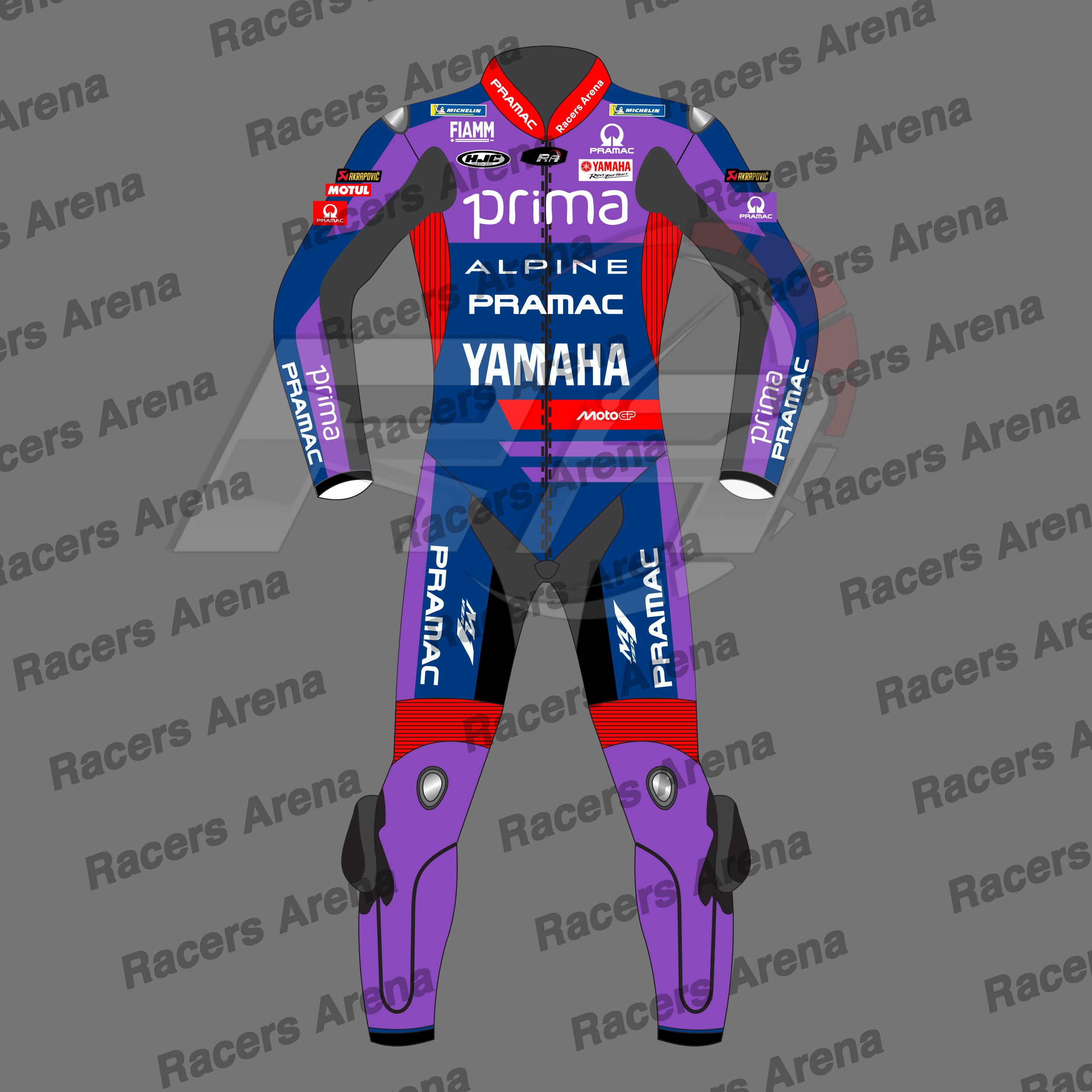 Miguel Oliveira Yamaha Pramac Motogp Motobike Leather Race Suit 2025 Front