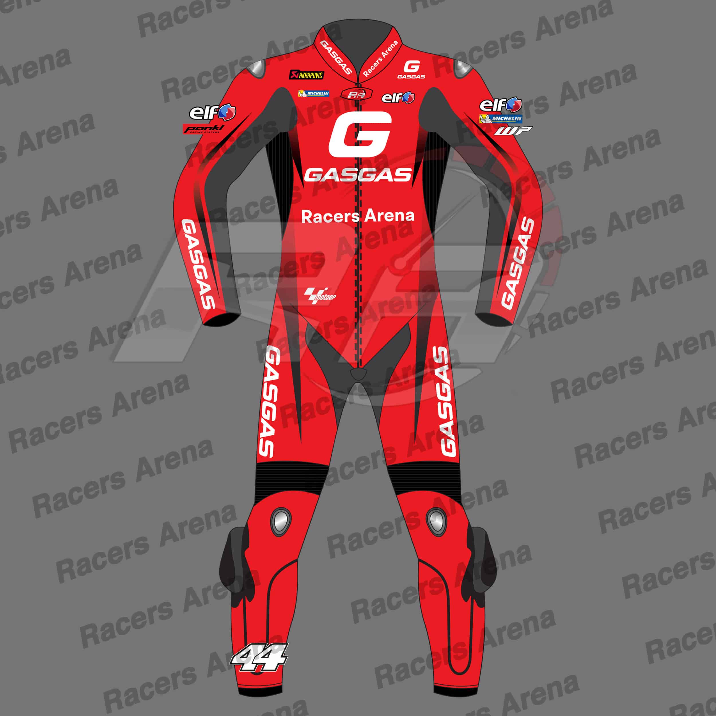 Pol Espargaro Gasgas Tech3 MotoGP 2023 Motorcycle Leather Race Suit Front