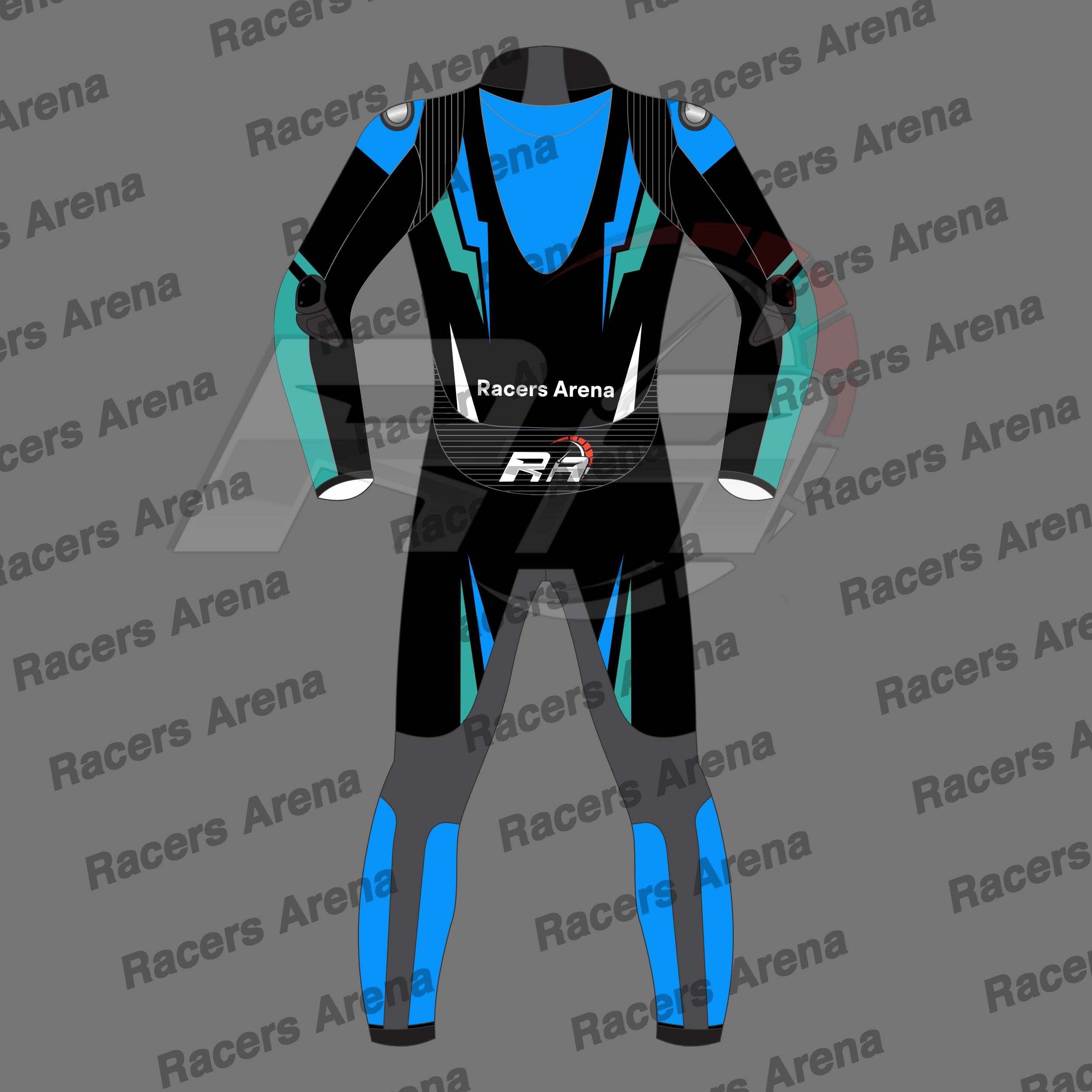 Racers Arena AeroFuze Motorcycle Leather Race Suit Back Racers Arena AeroFuze Motorcycle Leather Race Suit Back