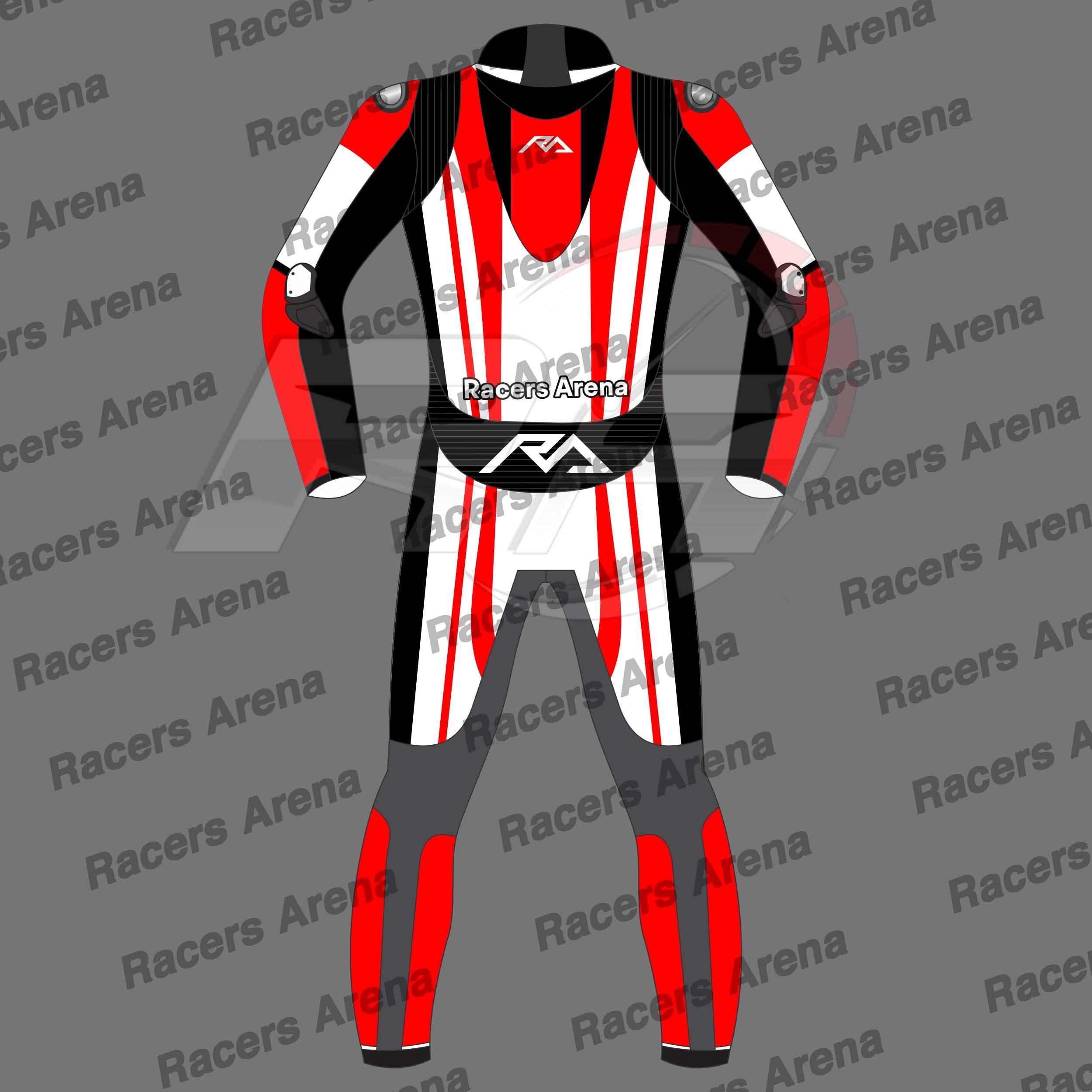 Racers Arena Hyperspeed Motorcycle Leather Race Suit Red Back Racers Arena Hyperspeed Motorcycle Leather Race Suit Red Back