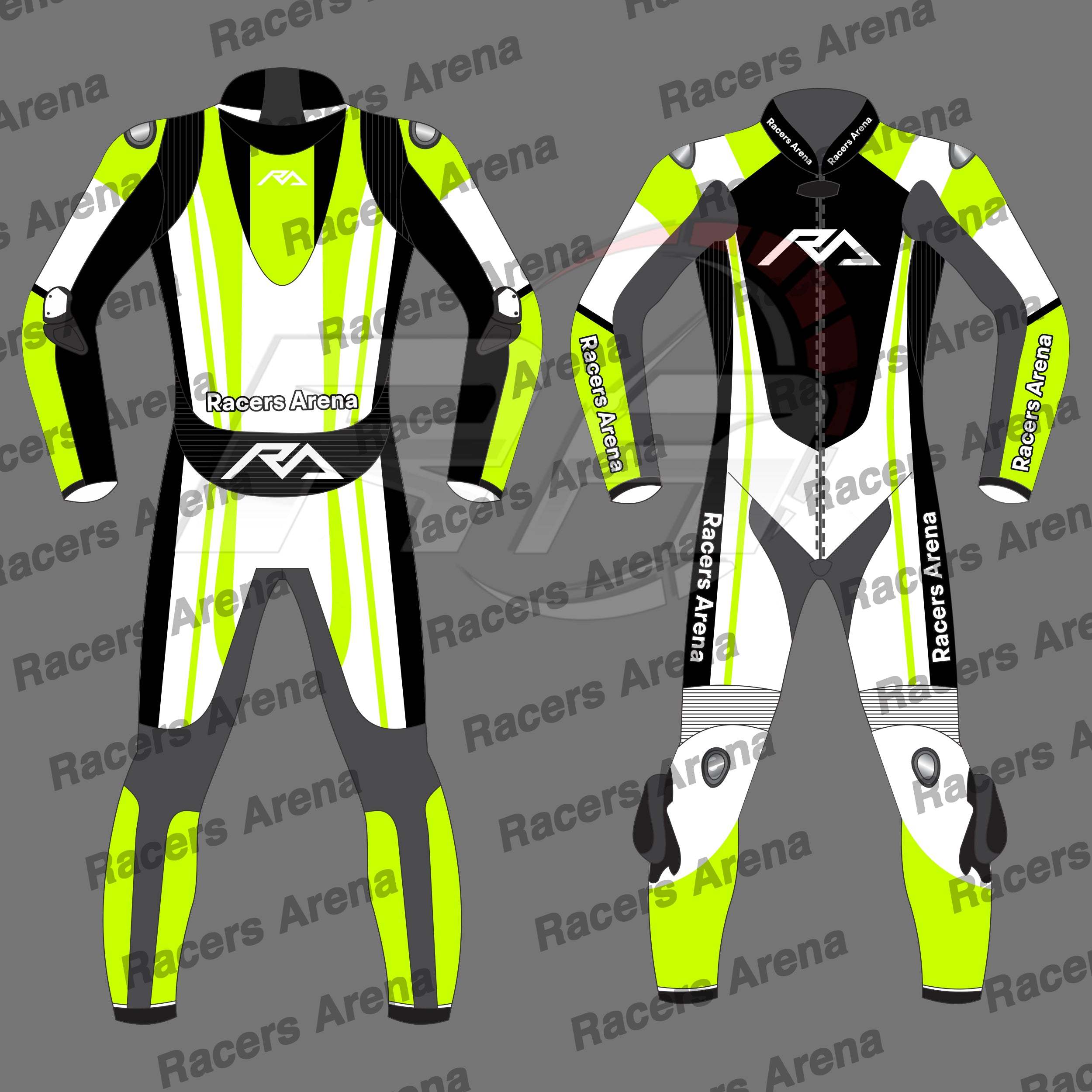 Racers Arena Hyperspeed Motorcycle Leather Race Suit Yellow Racers Arena Hyperspeed Motorcycle Leather Race Suit Yellow