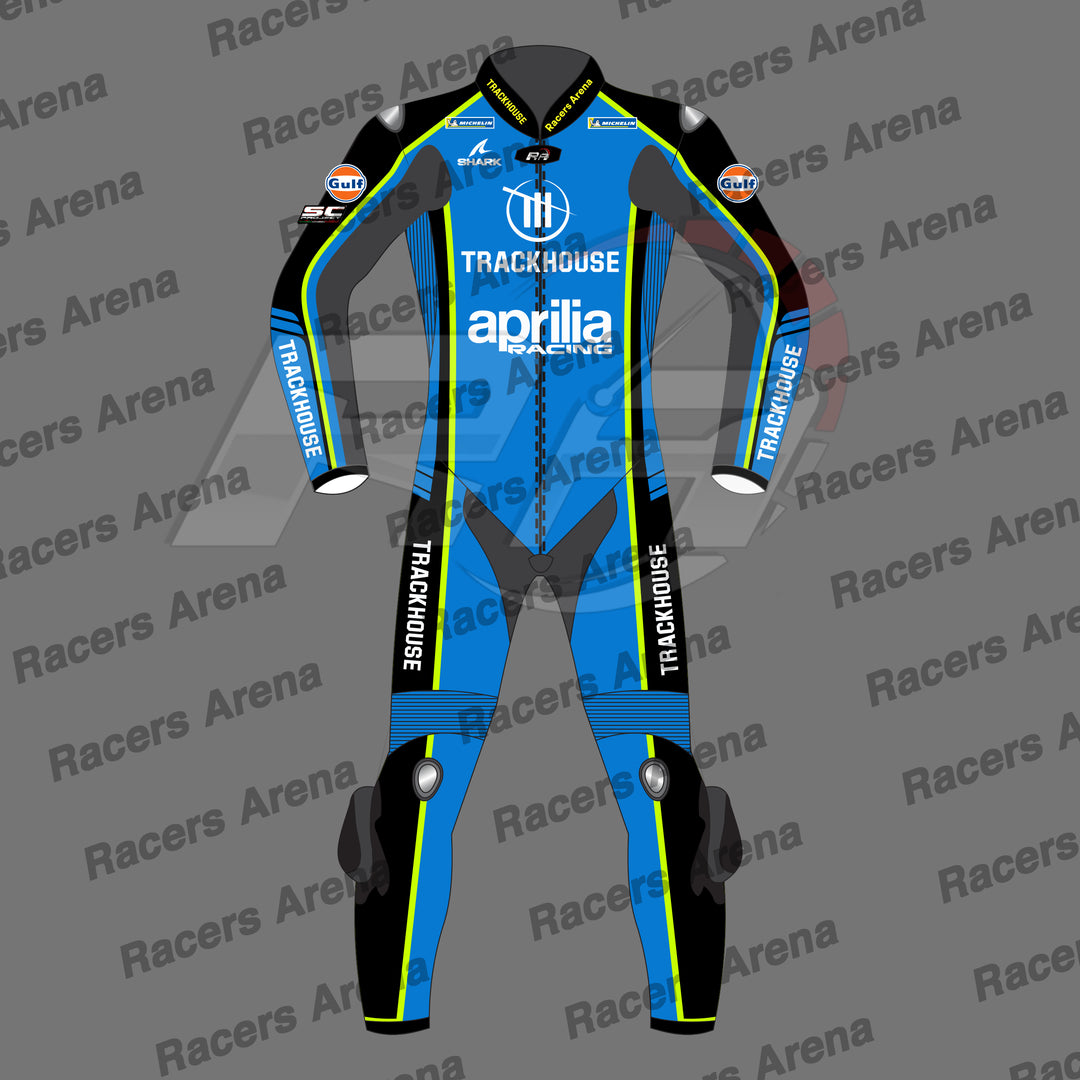 Raul Fernandez Aprilia Trackhouse MotoGP 2026 Leather Racing Suit Front