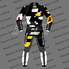 Raul Fernandez Black Aprilia Winter Test 2023 Motorcycle Leather Race Suit Back