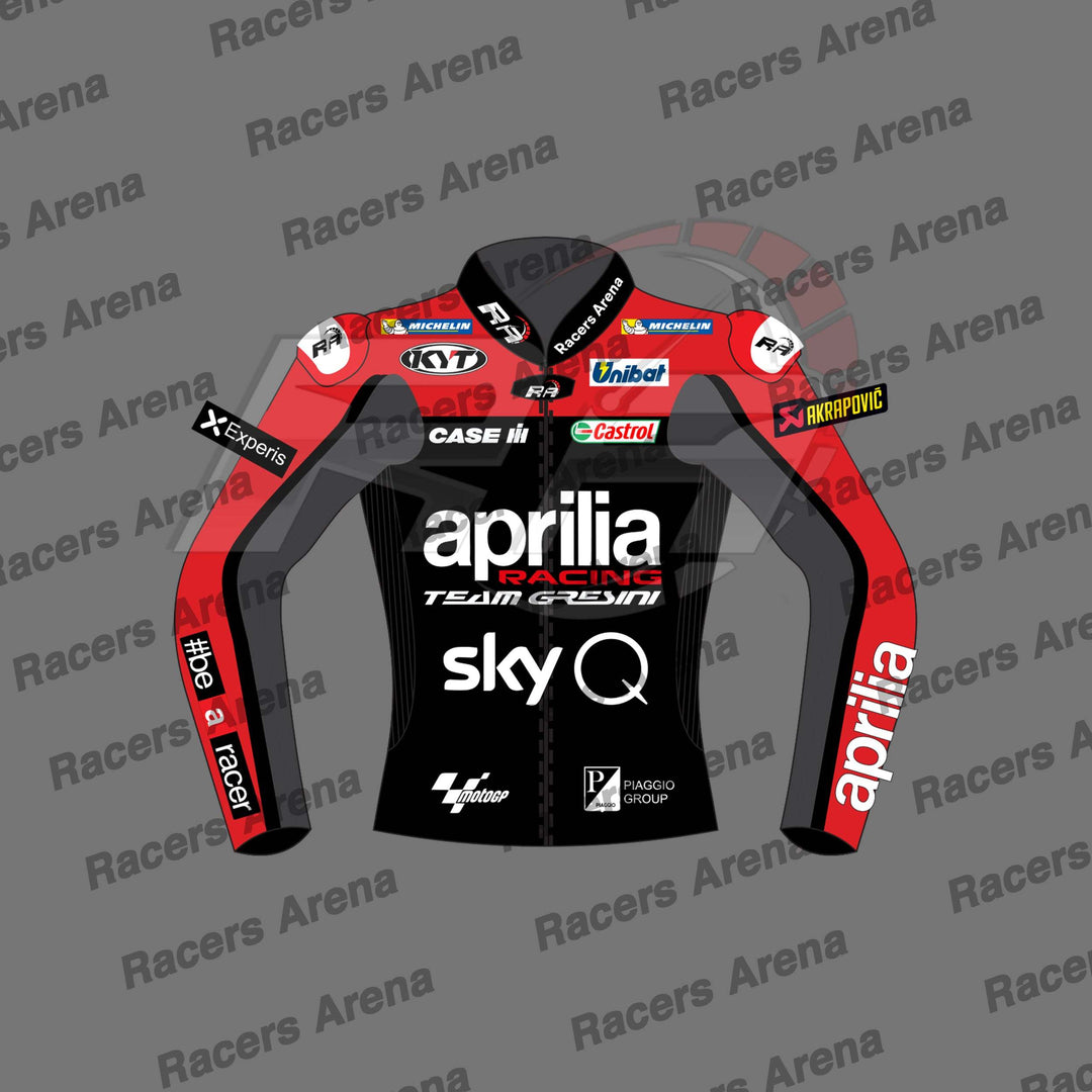 Aleix Espargaro Aprilia MotoGP 2022 Motorcycle Leather Racing Jacket Front