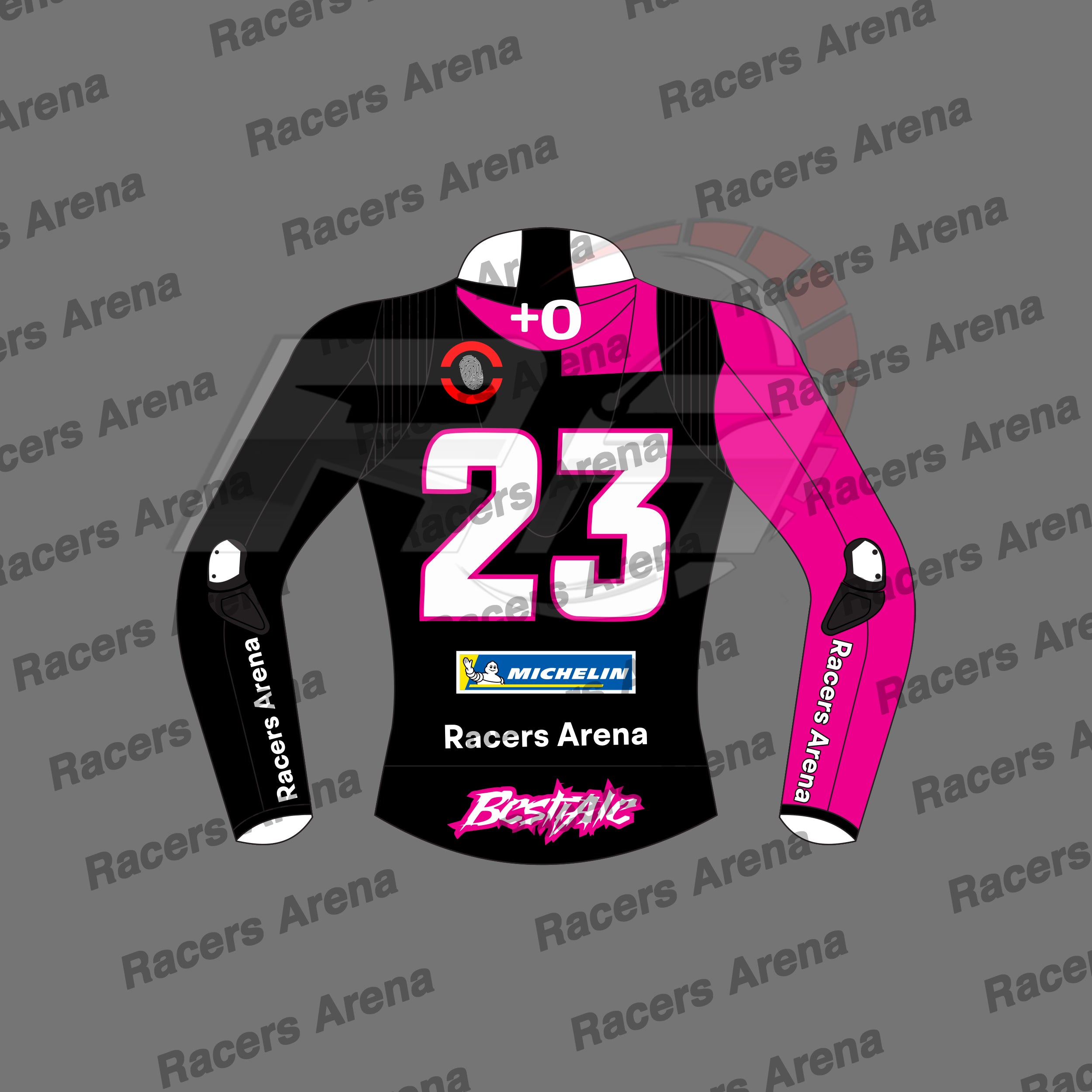 Black Enea Bastianini Winter Test 2024 Motorcycle Leather Race Jacket Back