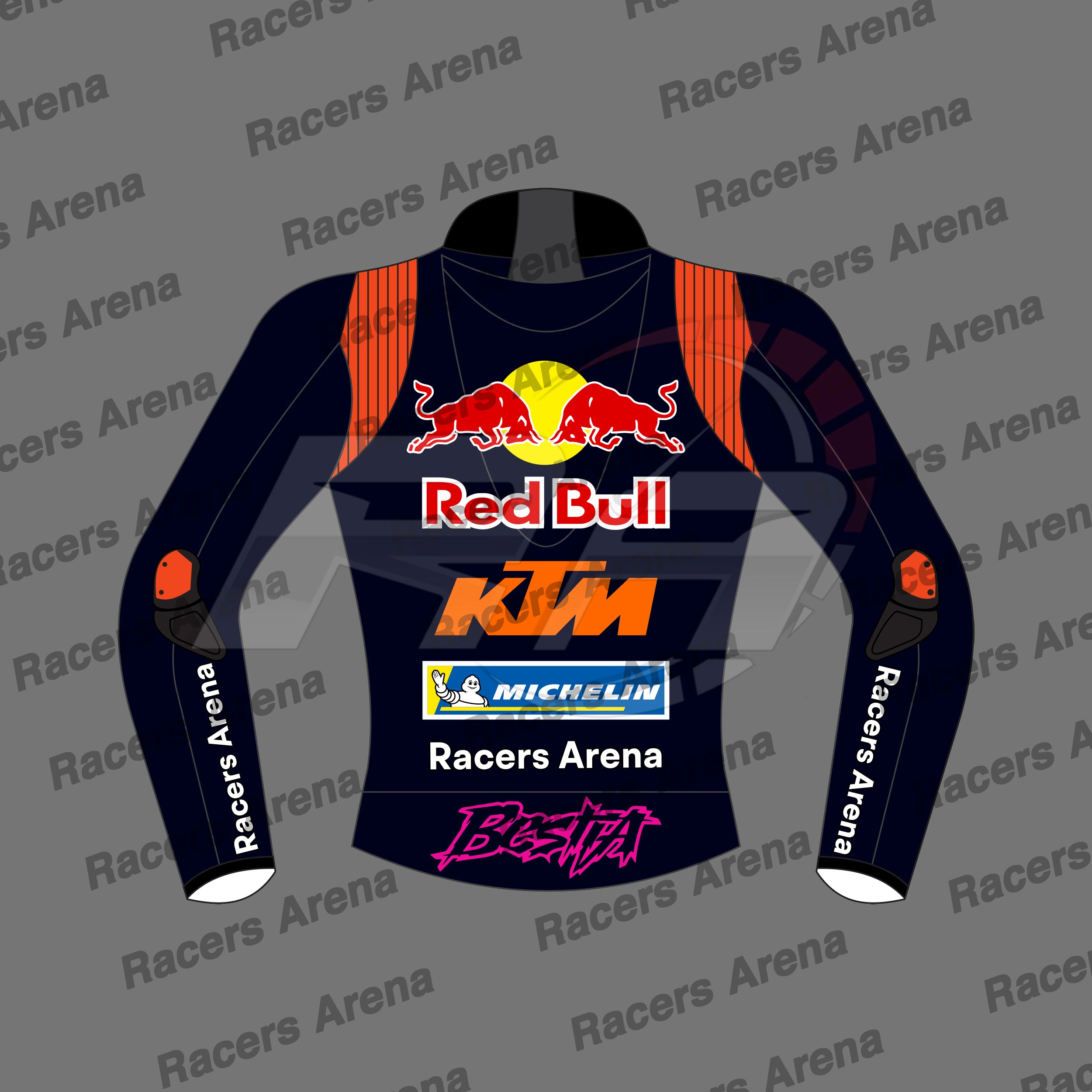 Enea Bastianini Red Bull KTM MotoGP 2026 Leather Racing Jacket Back