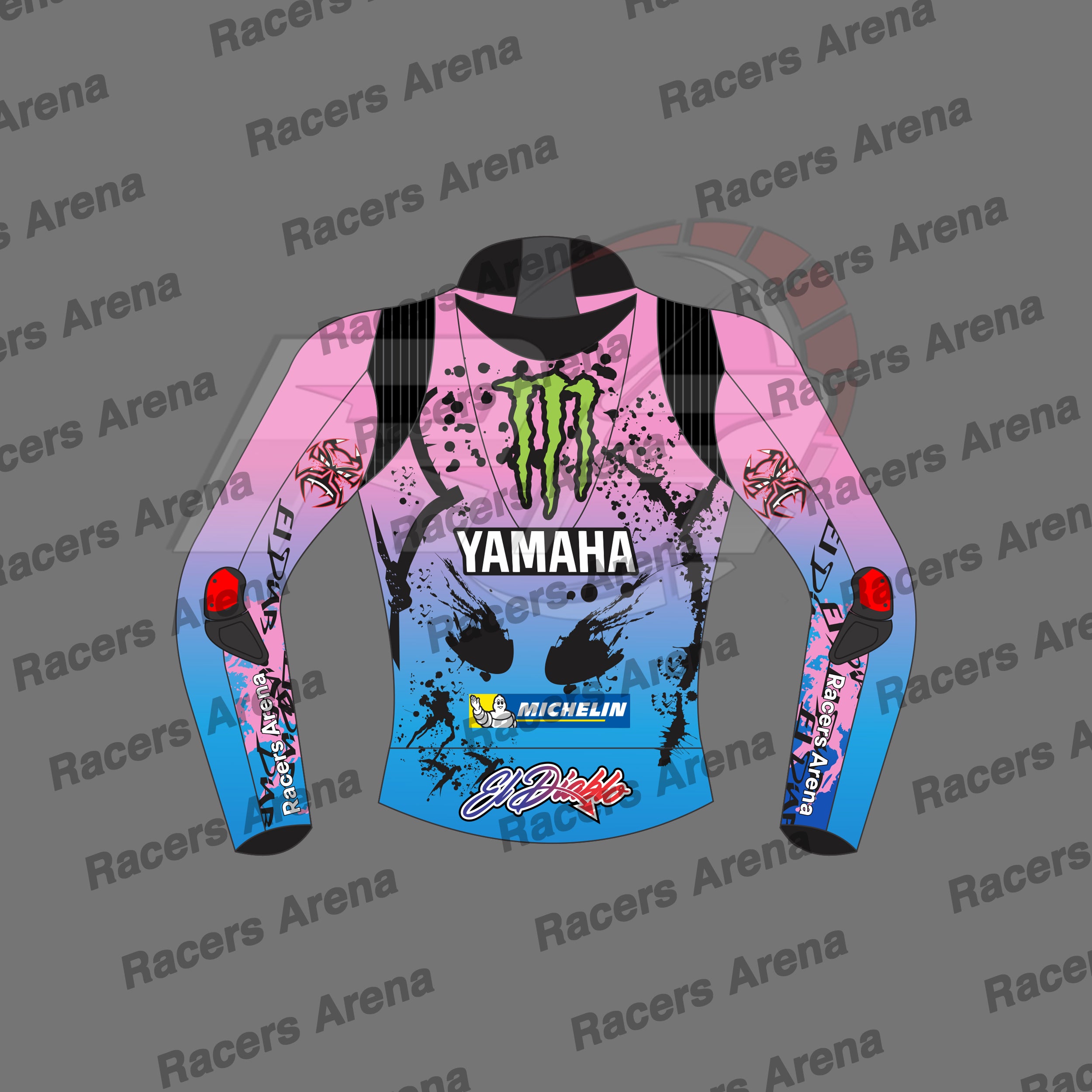 Fabio-Quartararo-Yamaha-FrenchGP-2024-Motorcycle-Leather-Race-Jacket-Back