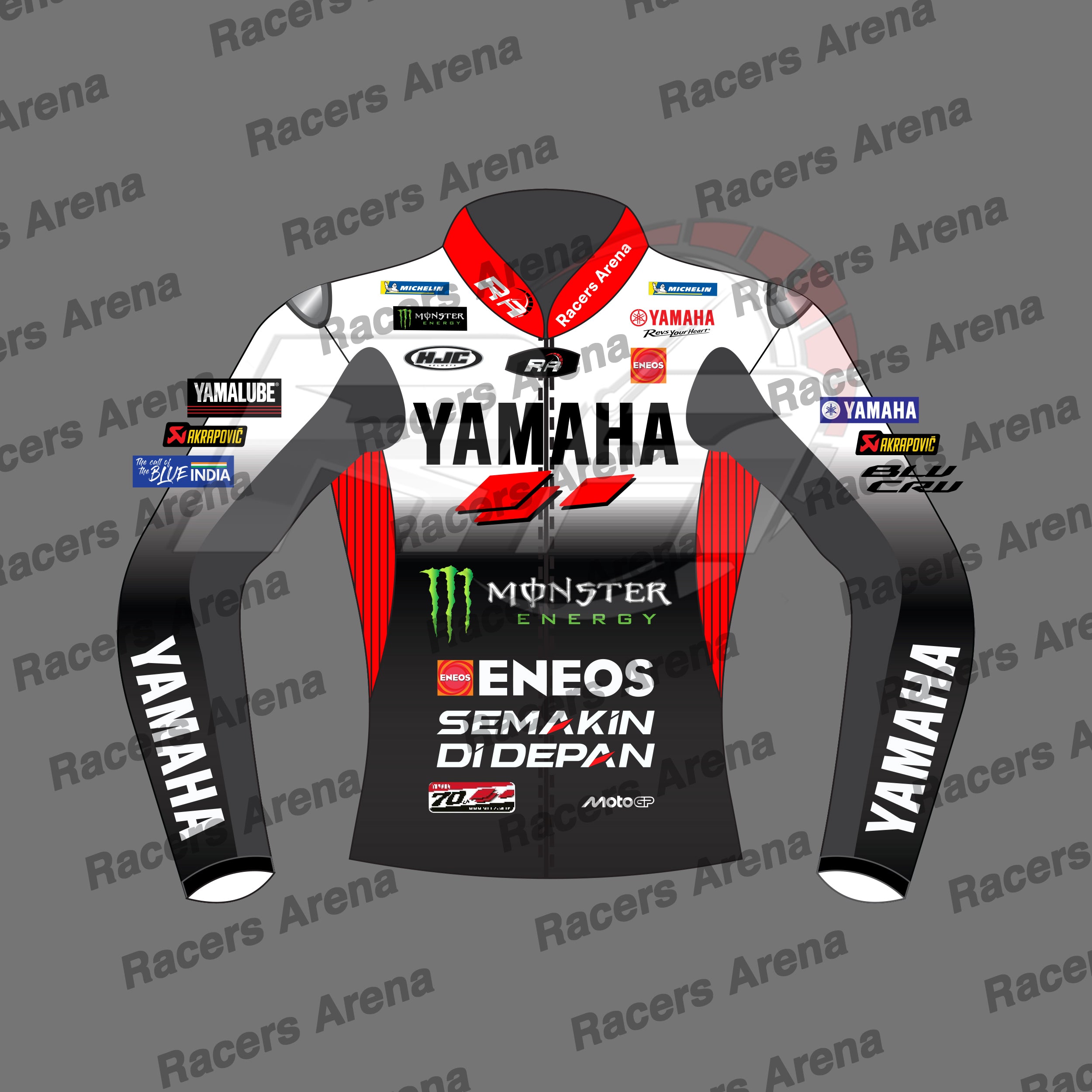 Fabio Quartararo MotoGp 2025 Yamaha Leather Motorcycle Jacket Front