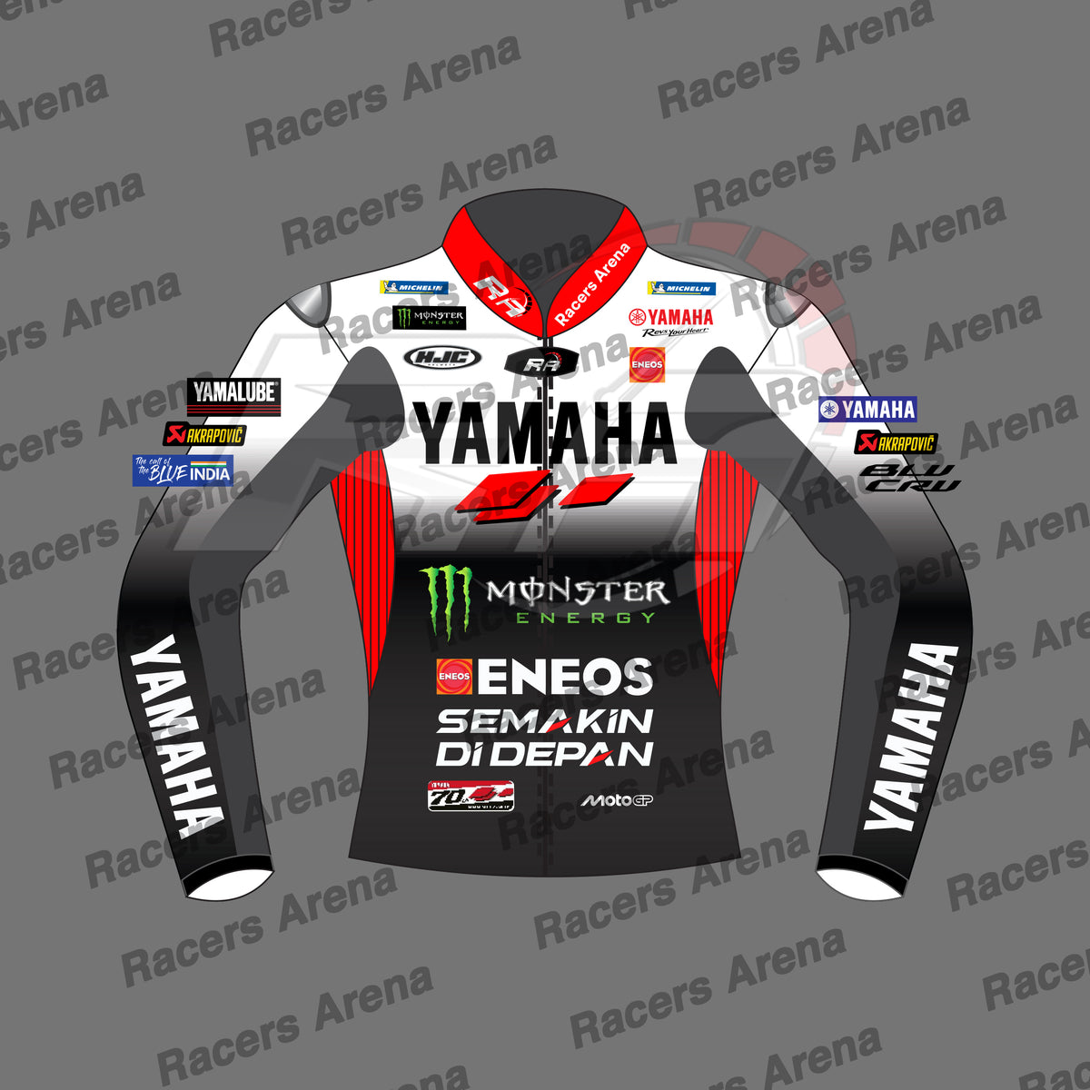 Fabio Quartararo MotoGp 2025 Yamaha Leather Motorcycle Jacket Front