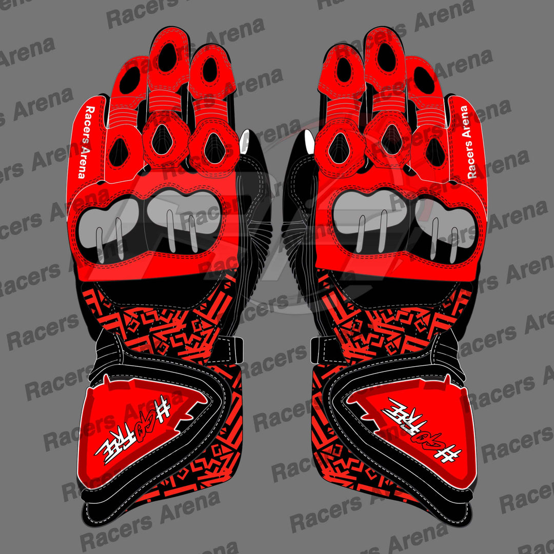 Francesco Bagnaia Ducati MotoGP 2022 Motorbike Leather Race Gloves