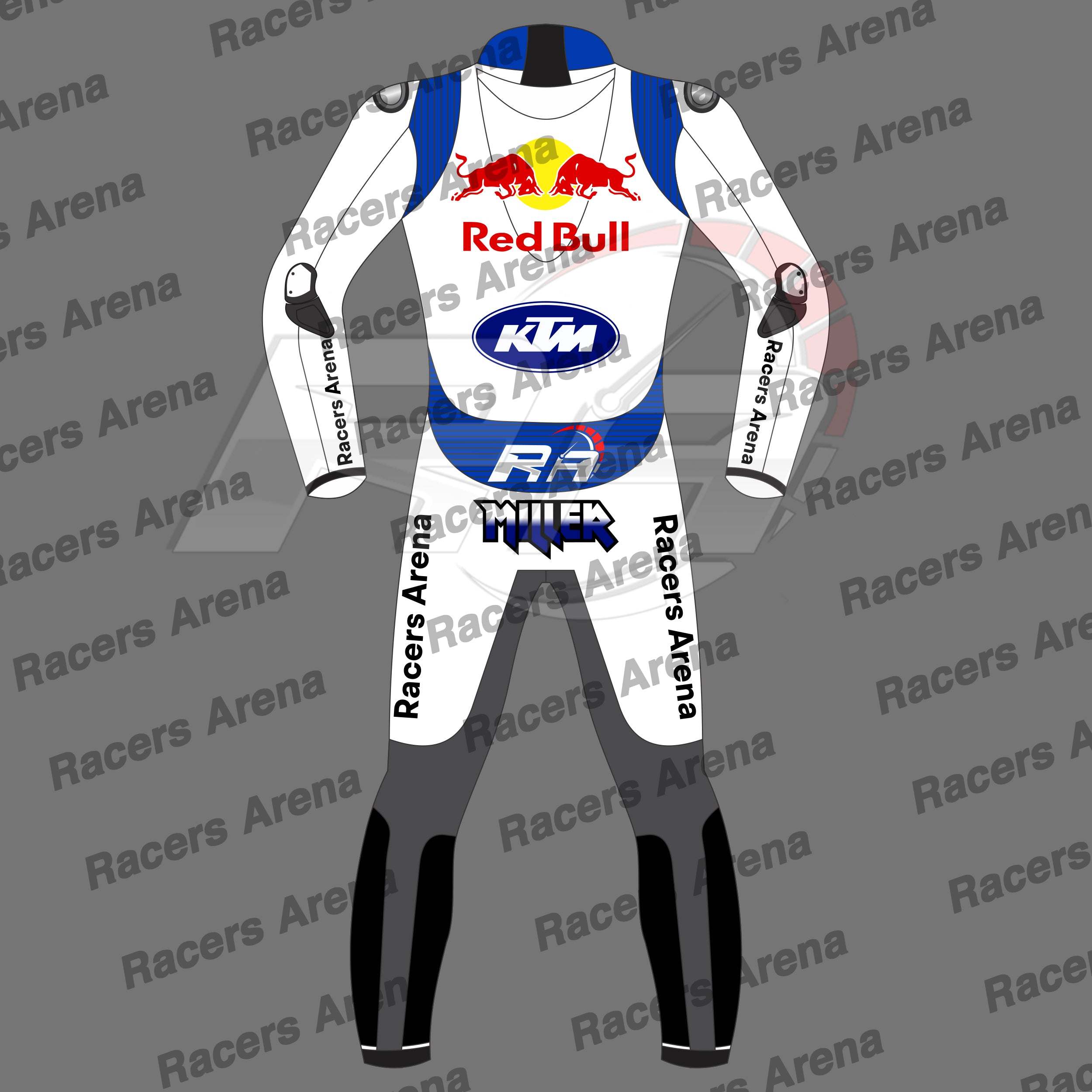 Jack Miller KTM White British GP 2024 Biker Leather Suit Back