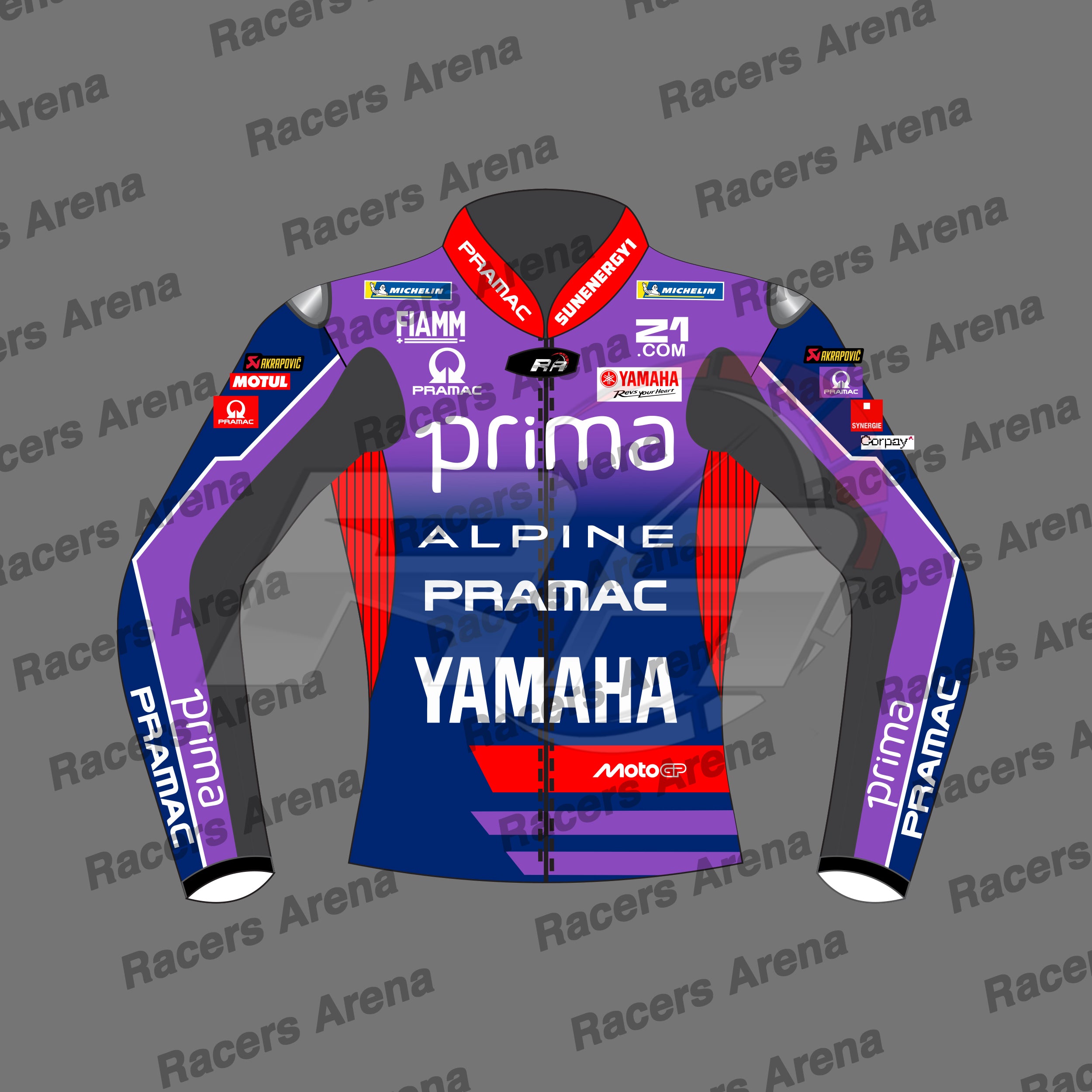 Jack Miller Pramac Yamaha MotoGP 2026 Leather Race Jacket Front