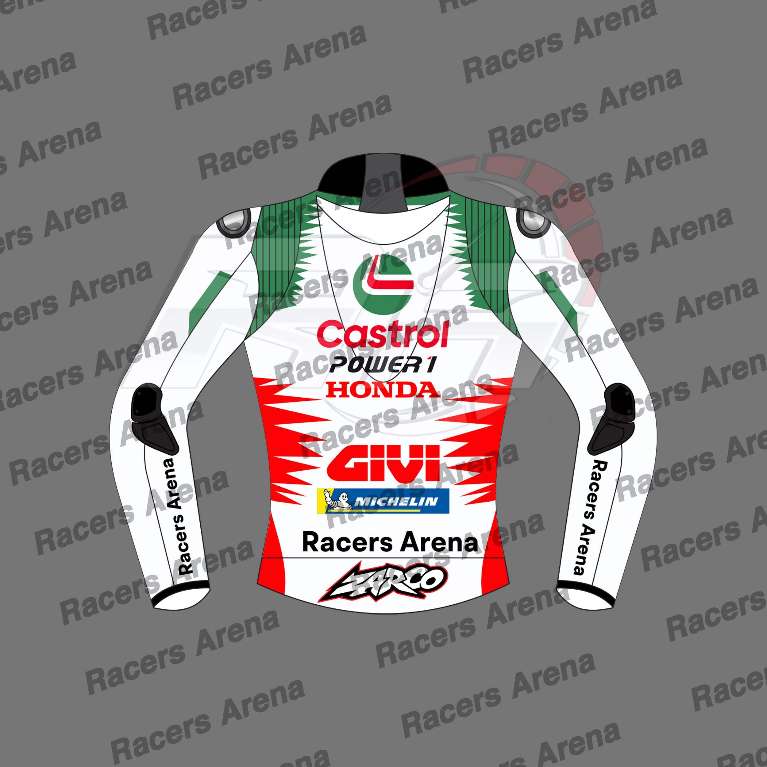 Johann Zarco Honda Castrol MotoGP 2024 Motorbike Leather Race Jacket Back