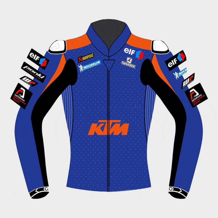 KTM Racing Oliveira Syahrin Motogp Leather Biker Jacket Front