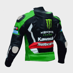 Kawasaki Motocard Leather Jacket Back