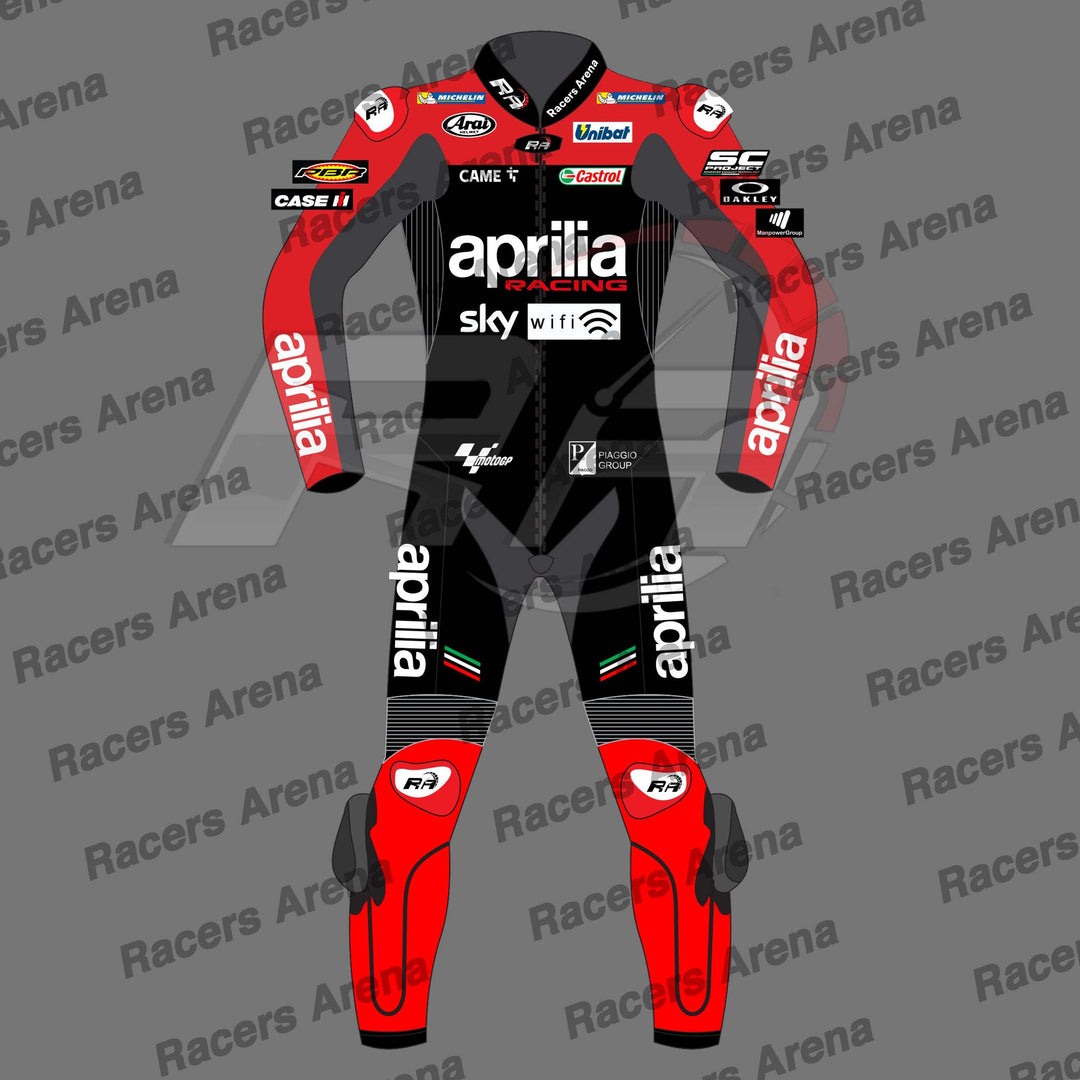 Maverick Vinales Aprilia MotoGP 2022 Motorcycle Jumpsuit Front