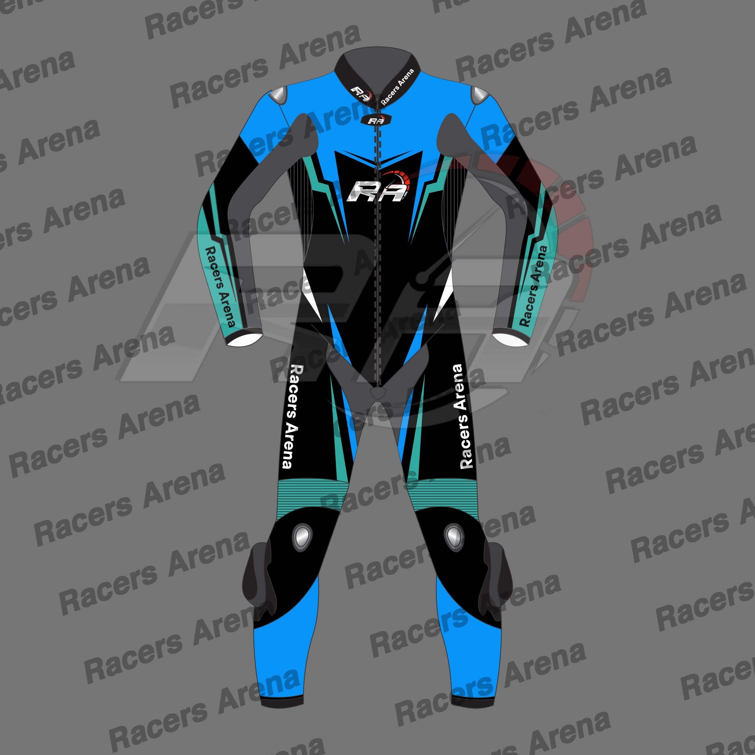 Racers Arena AeroFuze Motorcycle Leather Race Suit Front