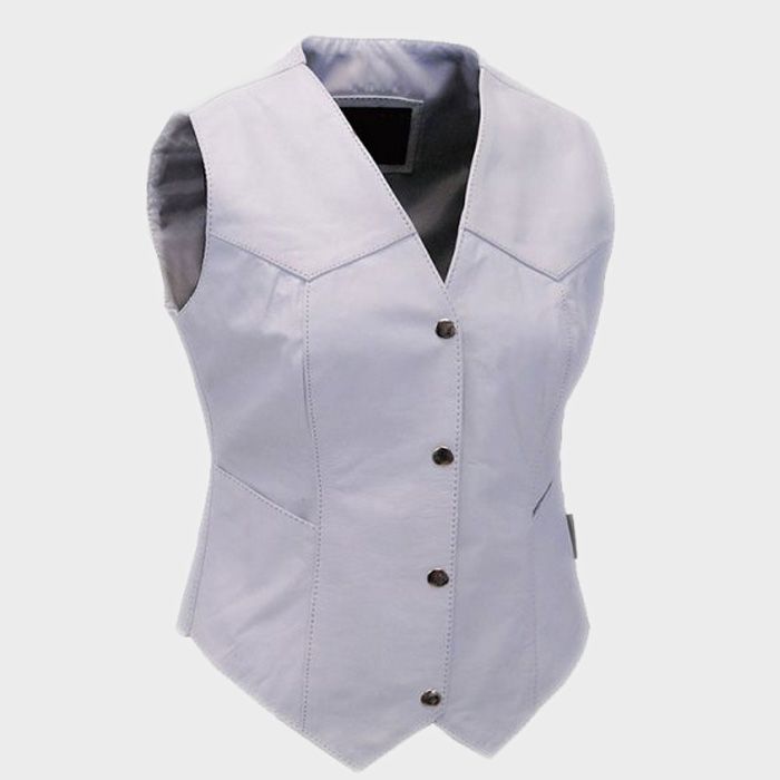 Classic White Leather Vest – Racers Arena
