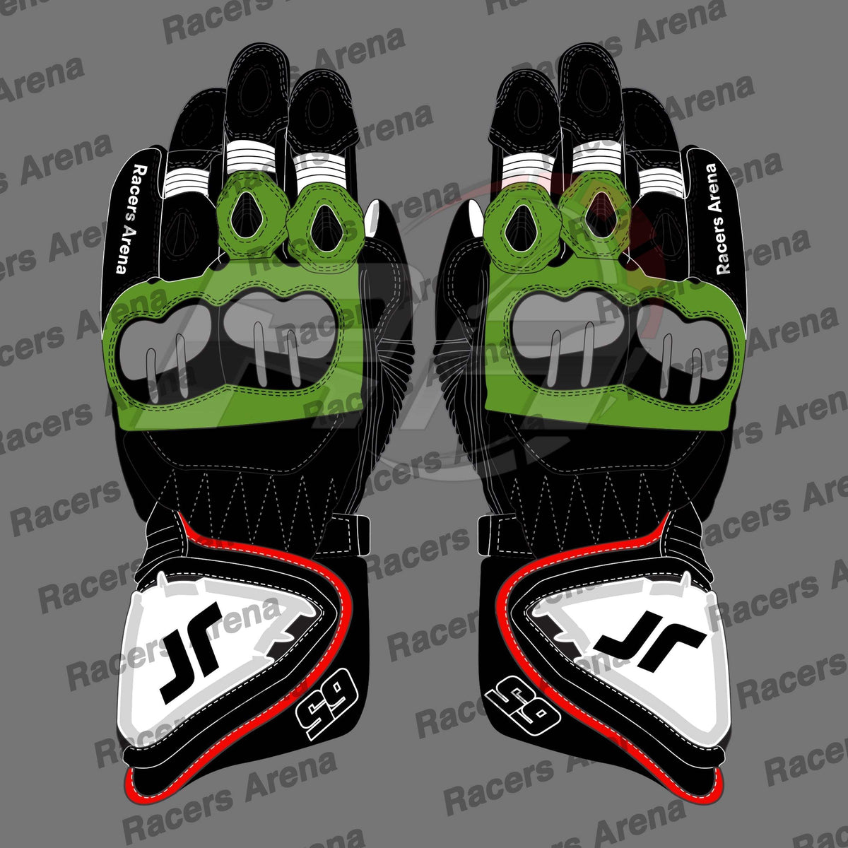 Jonathan Rea Kawasaki MotoGP 2023 Motorcycle Leather Race Gloves