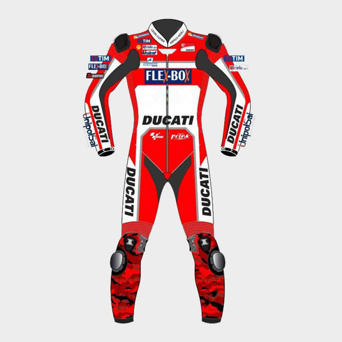 Lorenzo Ducati Motorcycle Leather Suit 2017 Front